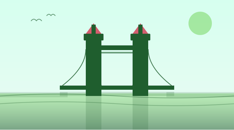 Illustration of Tower Bridge for ANVOB's sponsored Seven Bridges Walk